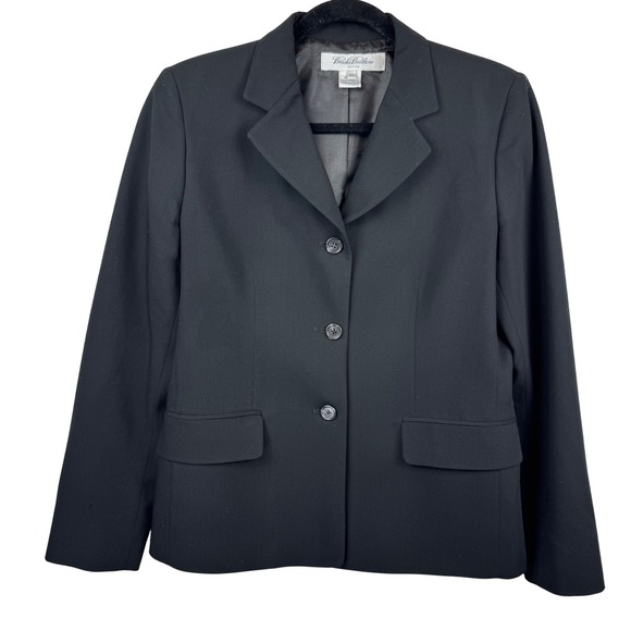 Brooks Brothers Blazer Jacket Petite Size 6 Black Wool Career Academia Business - Picture 6 of 16